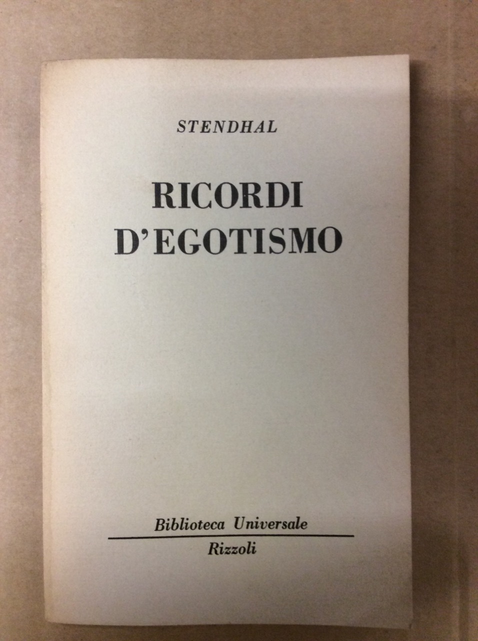 RICORDI D'EGOTISMO.