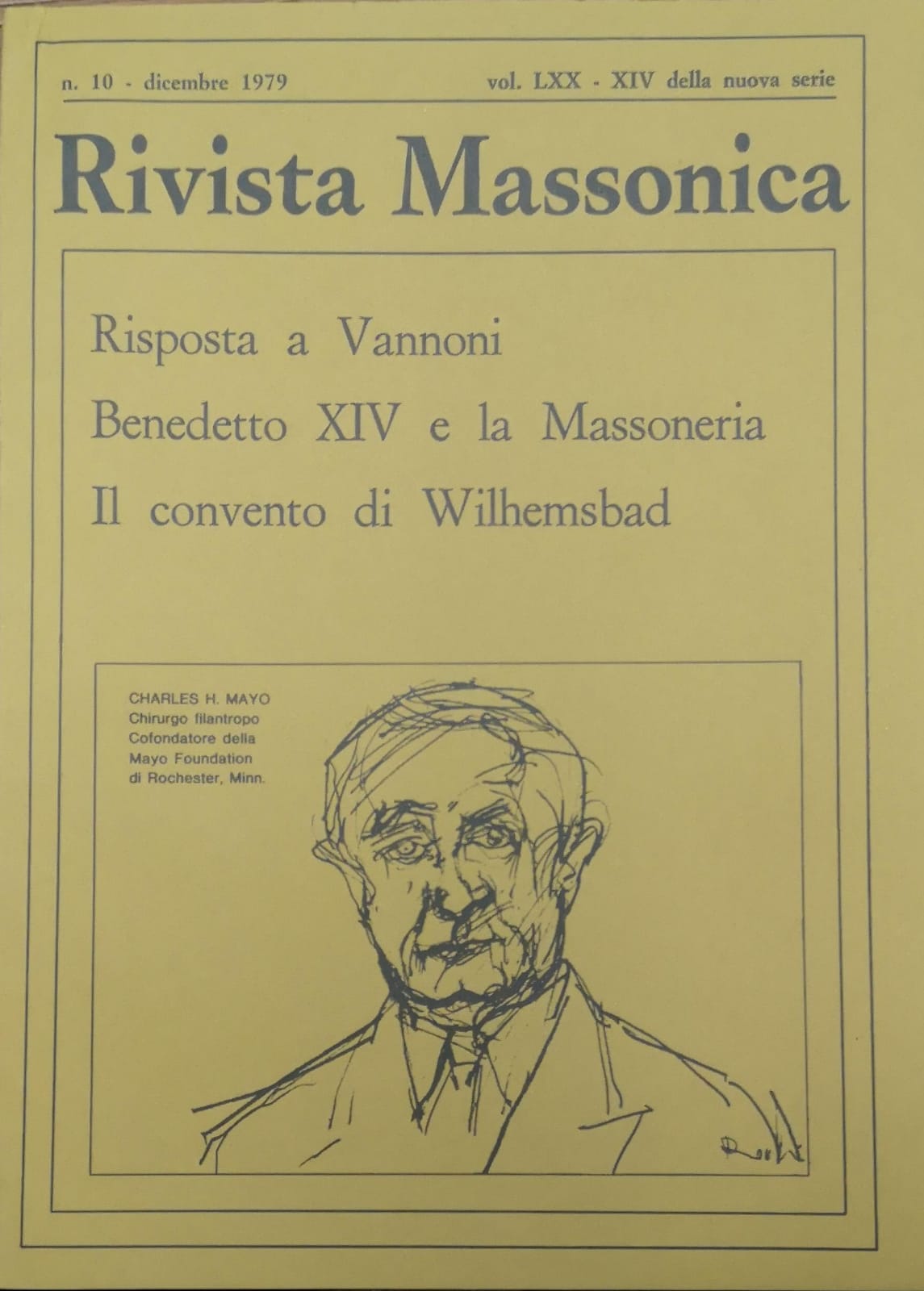 RIVISTA MASSONICA. 1979 (ANNO LXX).