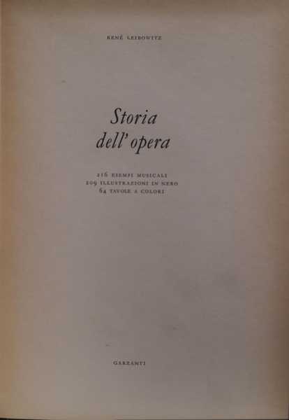 STORIA DELL'OPERA.