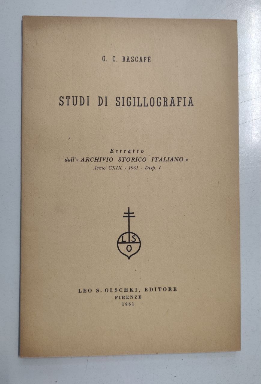 STUDI DI SIGILLOGRAFIA. ESTRATTO DI PUBBLICAZIONE.