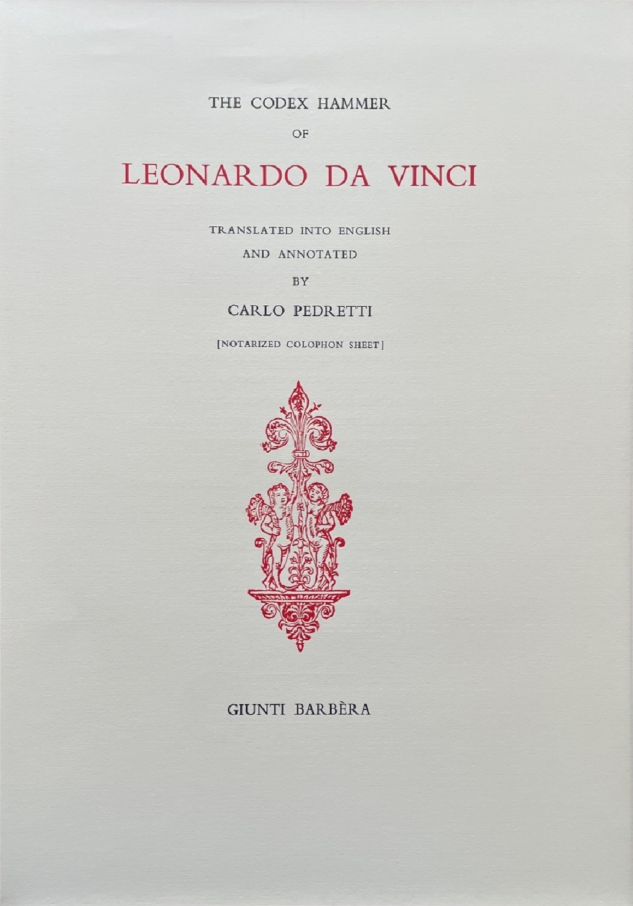 THE CODEX HAMMER OF LEONARDO DA VINCI.