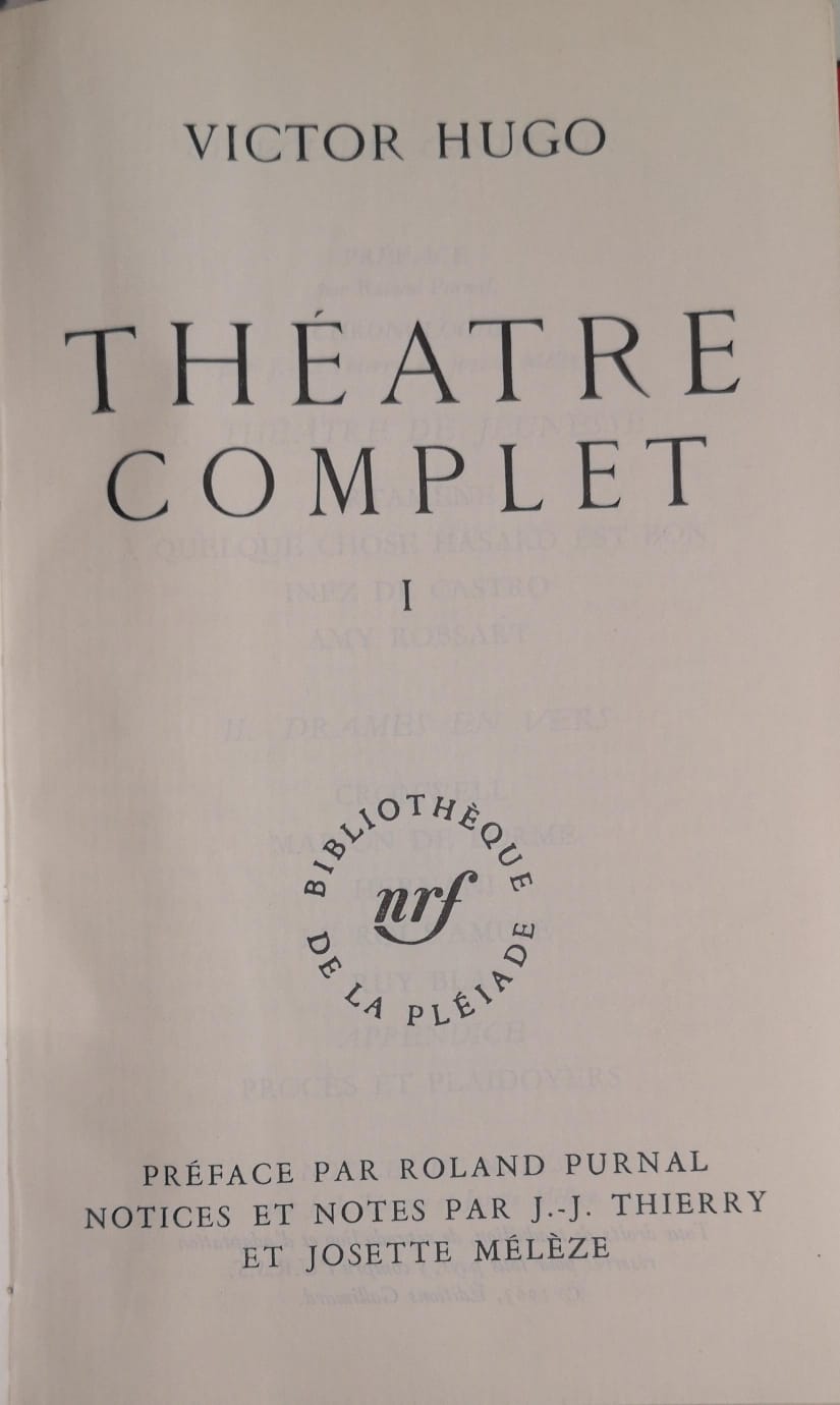 THEATRE COMPLET. Tome I.