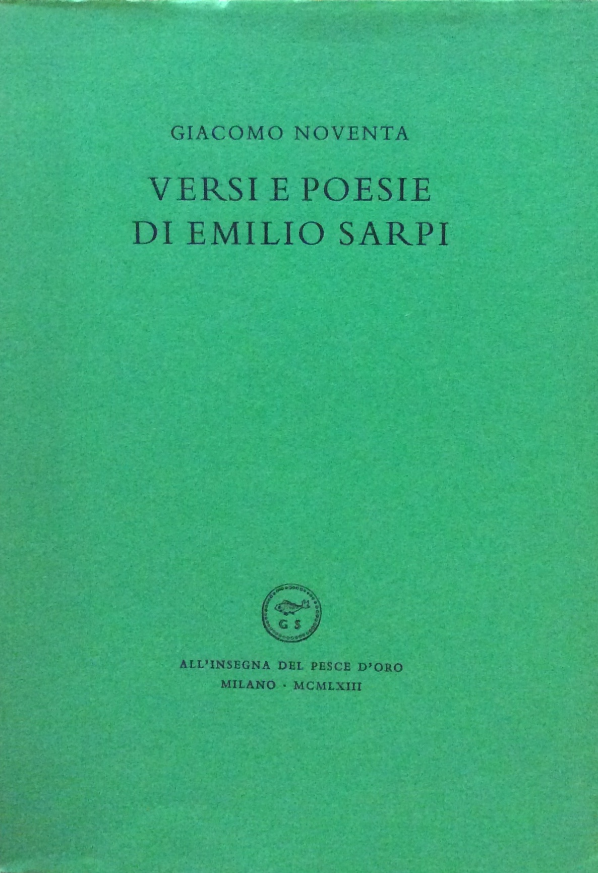 VERSI E POESIE DI EMILIO SARPI. - Acquario - 20.