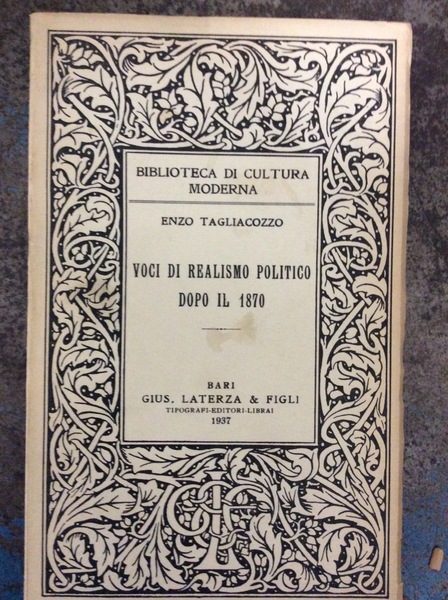 VOCI DI REALISMO POLITICO DOPO IL 1870.