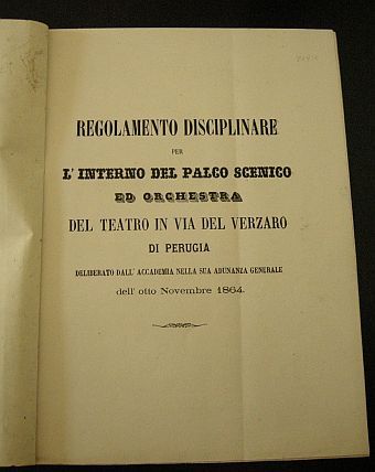 Regolamento disciplinare per l'interno del palco scenico ed orchestra del …