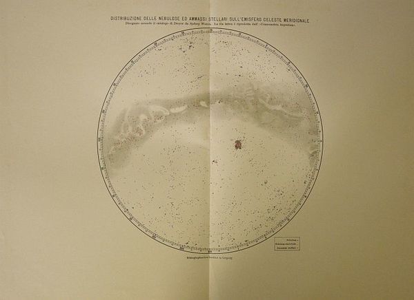 Distribuzione delle nebulose ed ammassi stellari sull'emisfero celeste meridionale. Tratto …