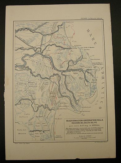 Trasformazioni idrografiche nella regione del delta del Po. Tratto da …