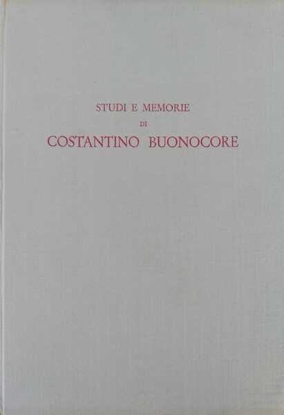 Studi e memorie di Costantino Buonocore