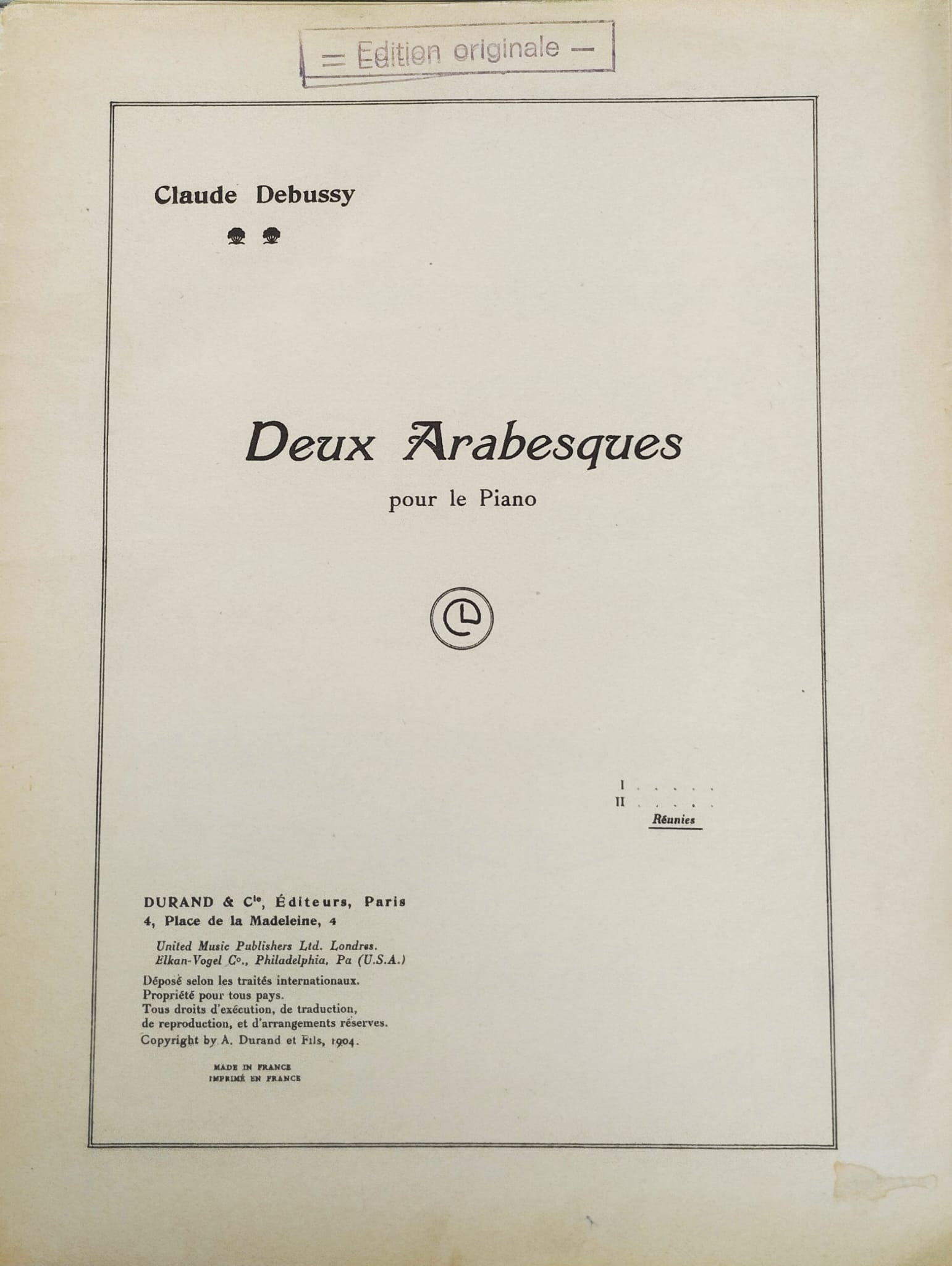 Deux Arabesques pour le Piano
