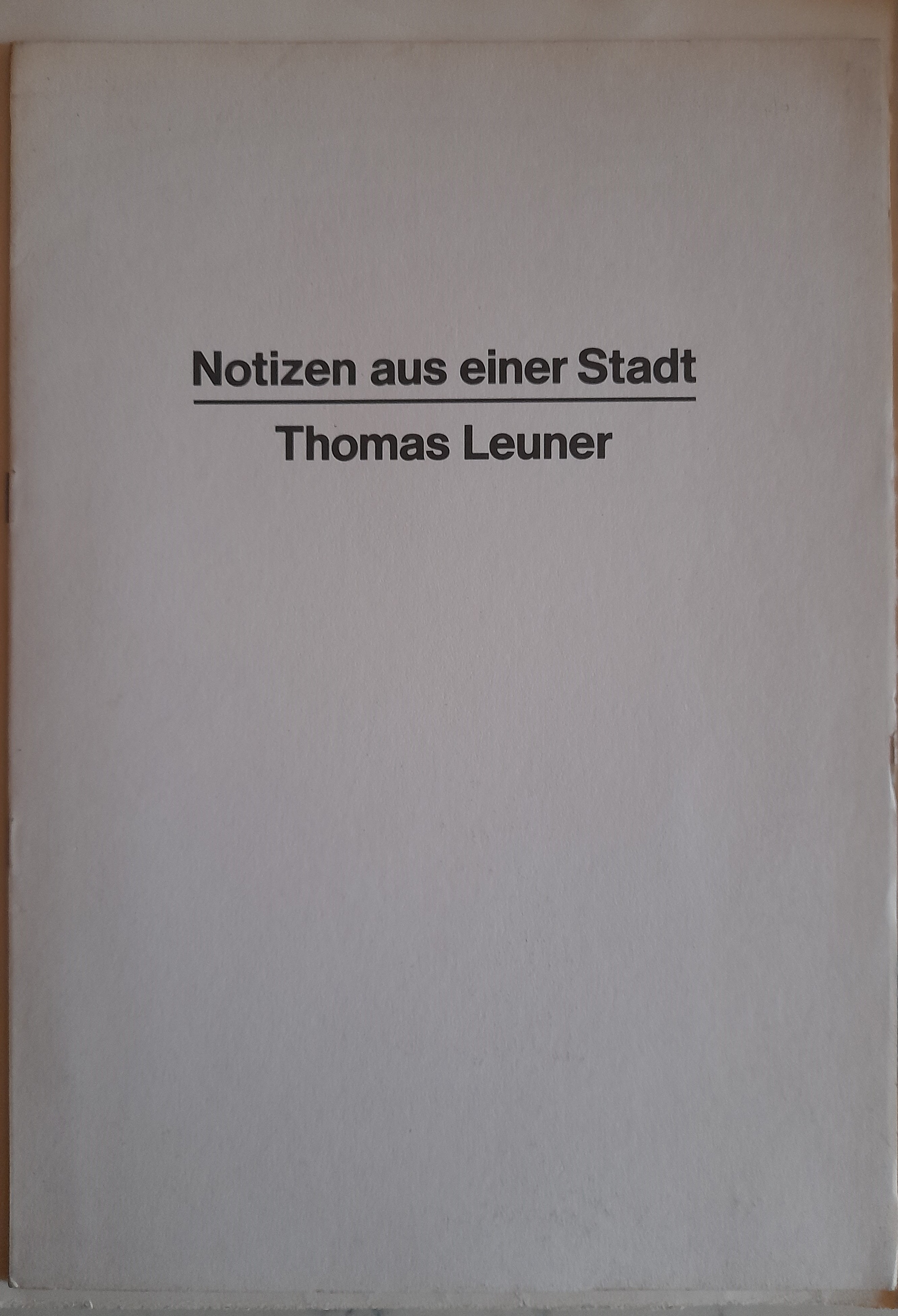 Notizen aus einer Stadt