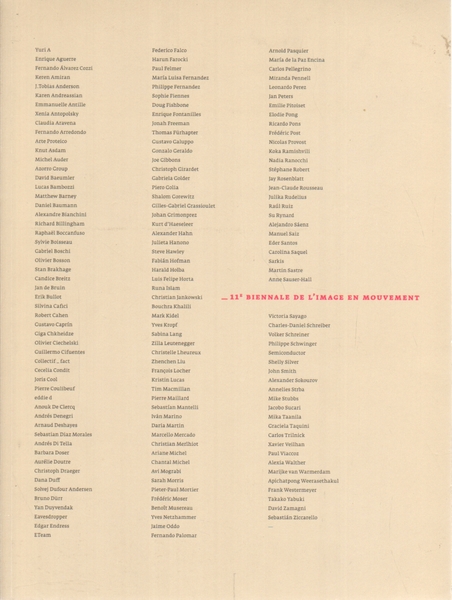 Onzième Biennale de l'image en mouvement