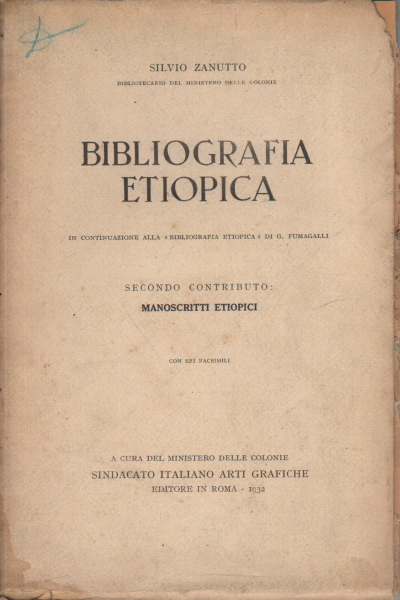 Bibliografia etiopica Secondo contributo: manoscritti etiopici