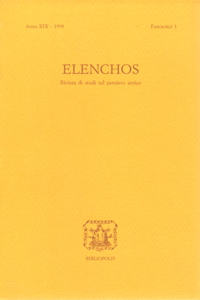 Elenchos, Anno XIX - 1998, Fascicolo 1