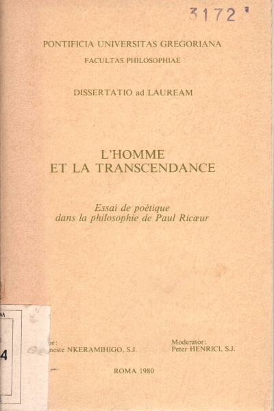 L'homme et la trascendance