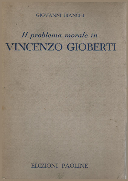 Il problema morale in Vincenzo Gioberti