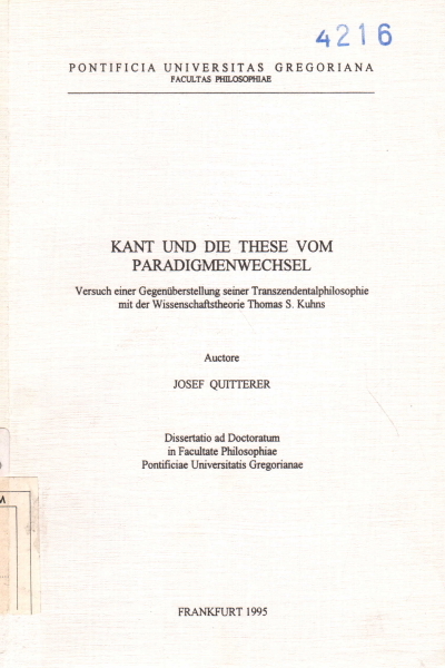 Kant und die These vom Paradigmenwechsel