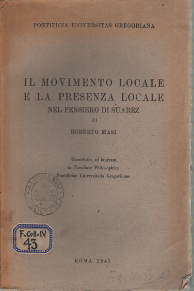 Il movimento locale e la presenza locale nel pensiero di …