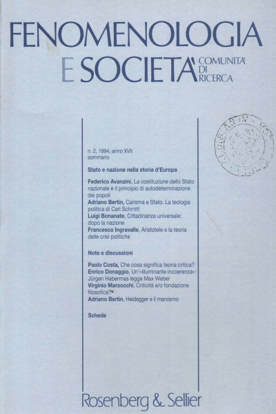 Fenomenologia e società, comunità di ricerca - n. 2, anno …