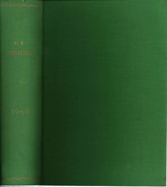 The new scholasticism Volume XXXIV 1960 n.1-2-3-4