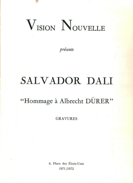 Salvador Dalì. Hommage à Albrecht Dürer
