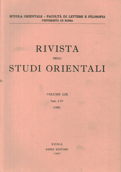 Rivista degli studi orientali (1985 n. I-IV)
