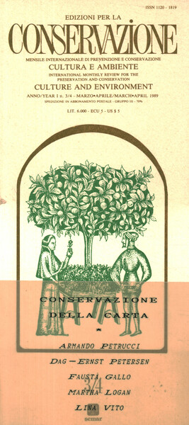 Edizioni per la conservazione (anno I-n. 3/4 marzo/aprile) Conservazione della …