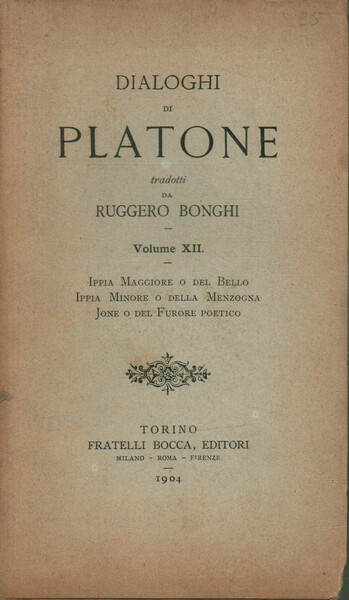 Dialoghi di Platone (Volume XII)