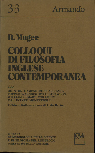Colloqui di filosofia inglese contemporanea