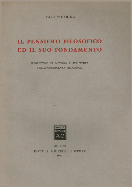 Il pensiero filosofico ed il suo fondamento