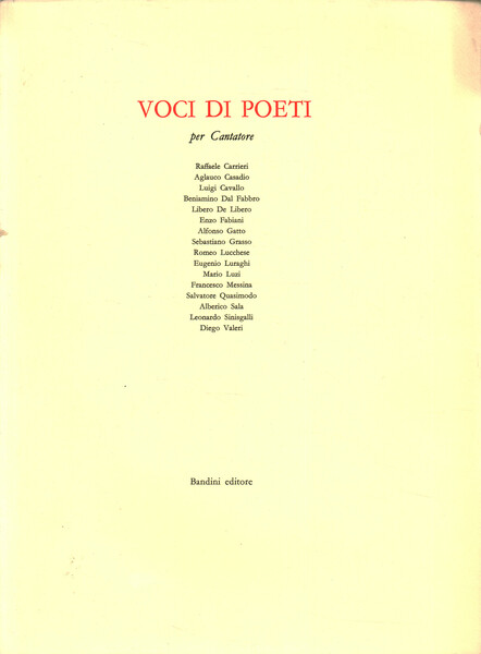 Voci di poeti per Cantatore