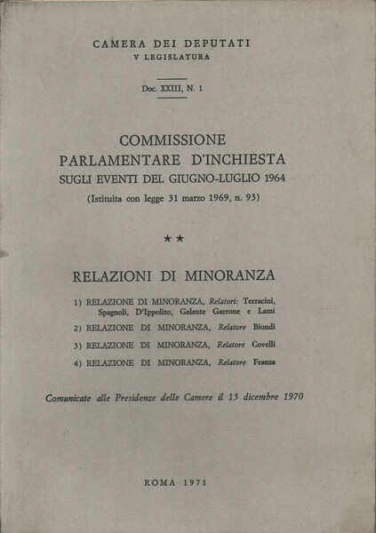 Commissione parlamentare d'inchiesta sugli eventi del giugno-luglio 1964
