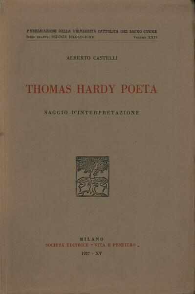 Thomas Hardy poeta. Saggio d'interpretazione