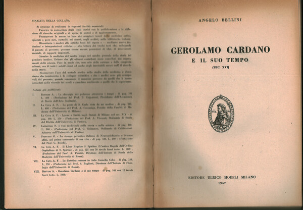 Gerolamo Cardano e il suo tempo (sec.XVI)