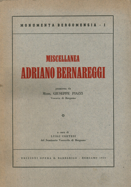 Miscellanea Adriano Bernareggi