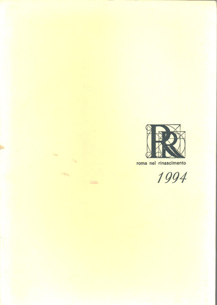 Roma nel Rinascimento 1994: bibliografia e note