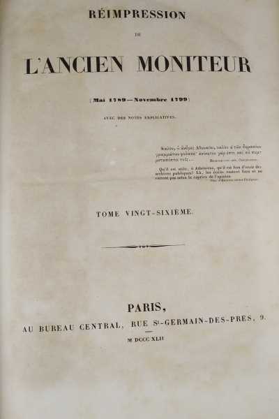 Réimpression de L'ancien Moniteur. Mai 1789 - Novembre 1799. Tome …