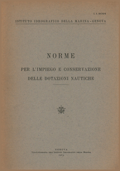 Norme per l'impiego e conservazione delle dotazioni nautiche
