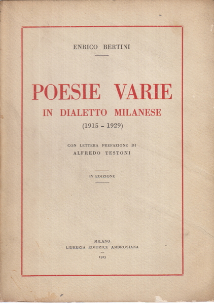 Poesie varie in dialetto Milanese (1915-1929)