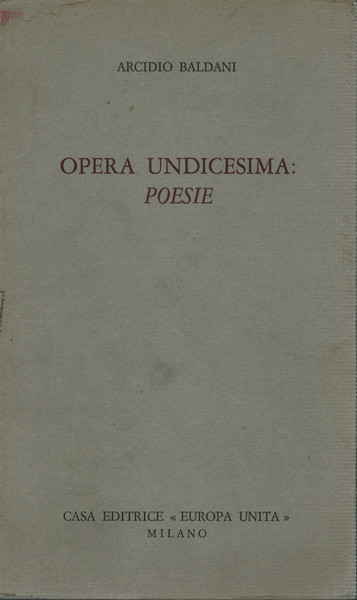 Opera Undicesima: Poesie