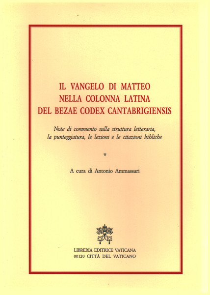 Il Vangelo di Matteo nella colonna latina del Bezae Codex …