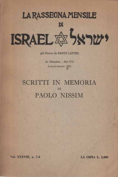 Scritti in memoria di Paolo Nissim