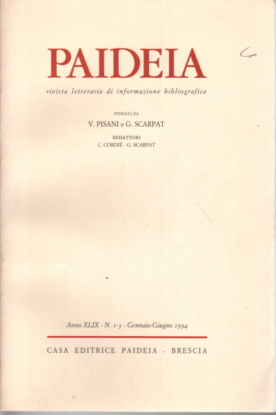 Paideia. Anno XLIX, 1994. Volumi 2
