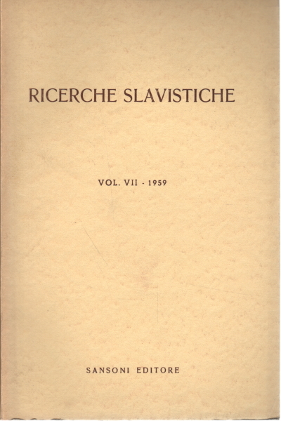 Ricerche slavistiche Vol. 7