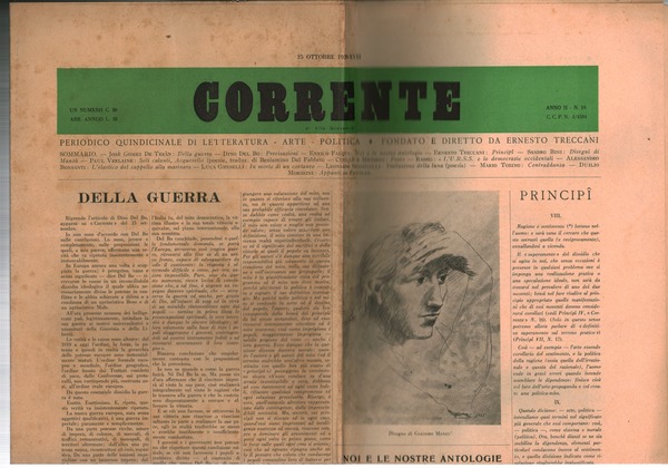 Corrente di Vita Giovanile, periodico quindicinale di Letteratura, Arte, Politica …