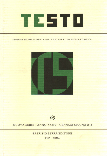 Testo 65, Anno XXXIV, Gennaio-Giugno 2013