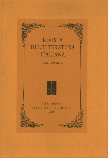 Rivista di Letteratura Italiana 2010,XXVIII,2