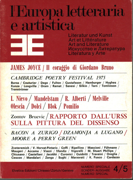 L'Europa letteraria e artistica, anno I, n.4/5, maggio-giugno 1975