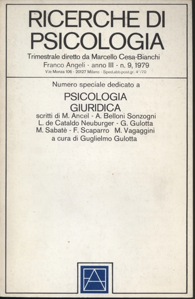 Ricerche di psicologia anno II n. 9, 1979