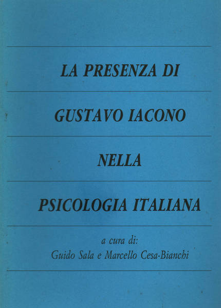 La presenza di Gustavo Iacono nella Psicologia Italiana