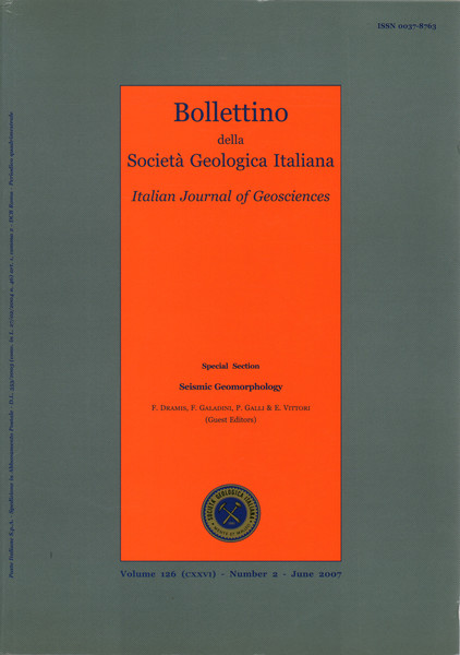 Bollettino della Società Geologica Italiana-Italian Journal of Geosciences. Vol. 126 …